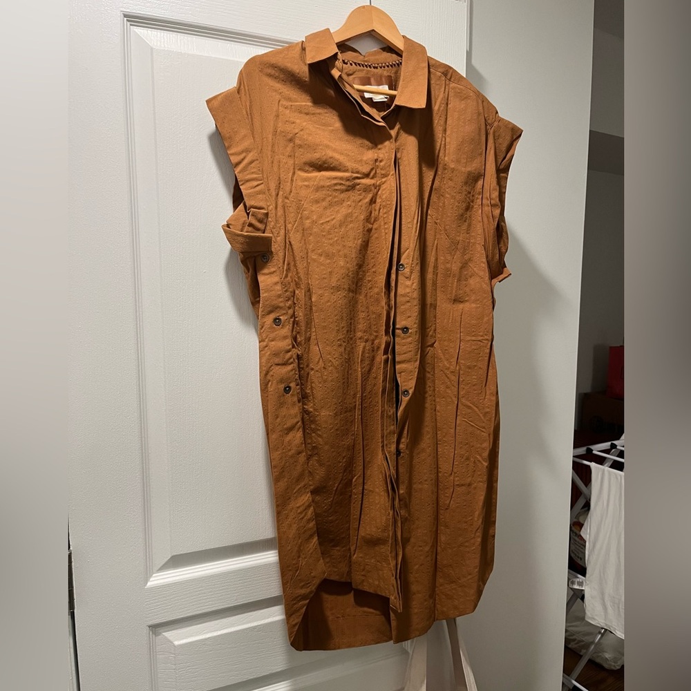 NWT Anthropologie Brown Button-Up Dress